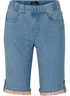 Jeans bermuda met gekleurde omslag, bonprix