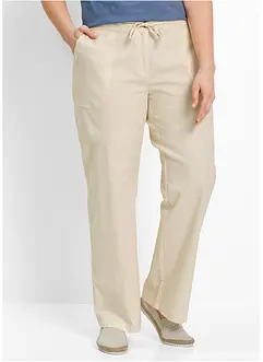 Wijde broek met linnen, bonprix