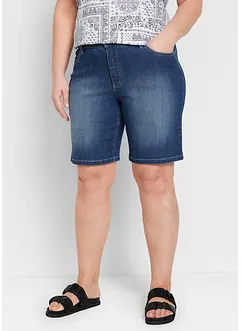Straight jeans bermuda met mid waist, bonprix