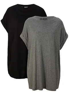 Longshirt van biologisch katoen (set van 2), bonprix
