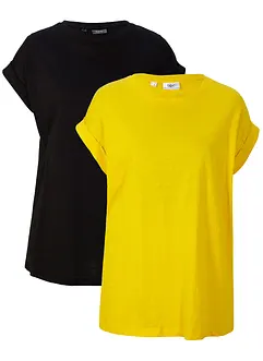 Longshirt van biologisch katoen (set van 2), bonprix