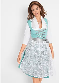 Dirndl met kanten schort, knielang (2-dlg. set), bonprix