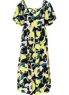 Mode Jurken Jurken met korte mouwen Bodyflirt Jurk met korte mouwen zwart-wolwit volledige print casual uitstraling 