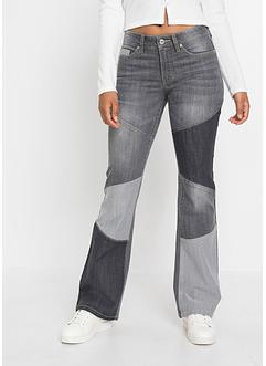 Flared jeans met patchwork, RAINBOW