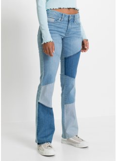 Flared jeans met patchwork, RAINBOW