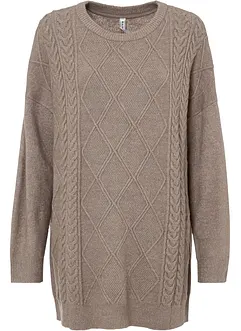 Oversized trui met kabelpatroon, bonprix