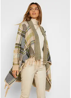 Lang vest met franjes, bonprix