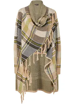 Lang vest met franjes, bonprix