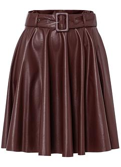 Imitatieleren rok met ceintuur, RAINBOW