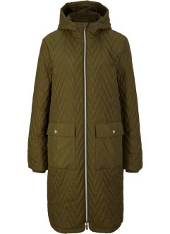 Lange, gewatteerde jas met een capuchon, bpc bonprix collection