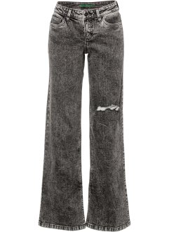 Wijde jeans met split van biologisch katoen, RAINBOW
