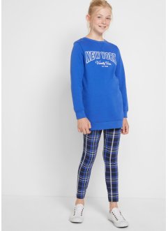 Meisjes lange sweater en geruite legging (2-dlg. set), bpc bonprix collection