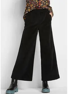 Wijde corduroy broek met high-waist comfortband, bonprix