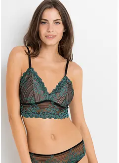 Bralette met tweekleurig kant, bonprix