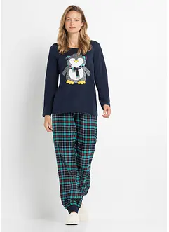 Pyjama met flanellen broek (2-dlg. set), bonprix