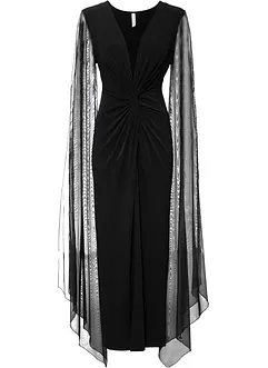 Maxi jurk met lange mesh mouwen, bonprix