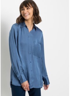 Lange, satijnen blouse met gerecycled polyester, BODYFLIRT