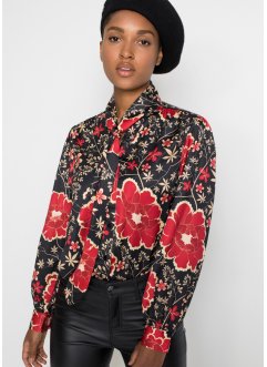 Zara Tuniekblouse wit-wolwit gestippeld casual uitstraling Mode Blouses Tuniekblouses 