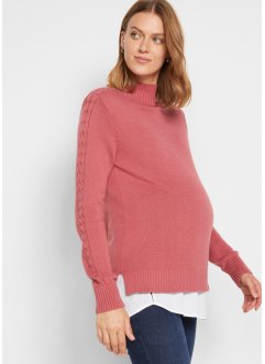 Gebreide zwangerschapstrui / voedingstrui met blouse-inzet, bpc bonprix collection
