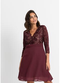 Chiffon jurk met kant, BODYFLIRT boutique