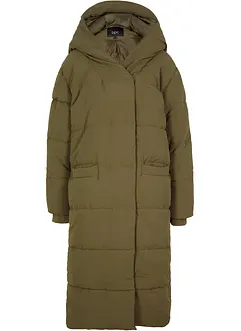 Lange, gewatteerde oversized jas met capuchon van gerecycled polyester, bonprix