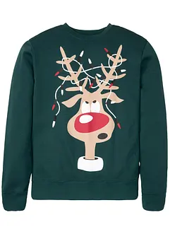 Sweater met gerecycled polyester en kerstmotief, bonprix