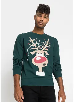 Sweater met gerecycled polyester en kerstmotief, bonprix