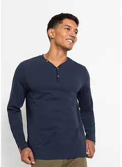 Henley shirt (set van 2) van biologisch katoen, lange mouw, bonprix