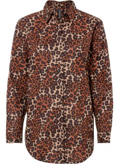 Lange overhemdblouse met luipaardprint, RAINBOW
