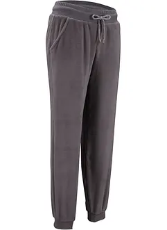 Fleece joggingbroek met boorden, bonprix