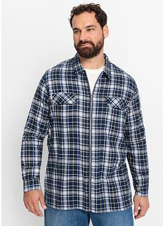 Flanellen overhemd met lange mouwen en ritssluiting, John Baner JEANSWEAR