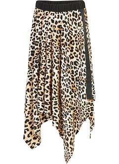Jersey rok met animalprint en een puntig toelopende onderrand, bpc selection