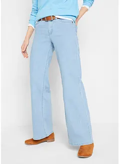 Wide leg stretch jeans mid waist, bonprix