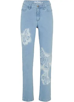 Mid waist jeans met vlinders, straight, bonprix