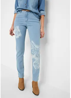 Mid waist jeans met vlinders, straight, bonprix