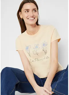 Basic T-shirt met print (set van 2), bonprix