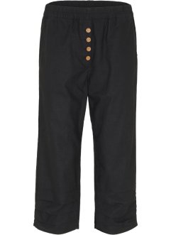 High waist 3/4 broek met linnen en comfortband, bpc bonprix collection