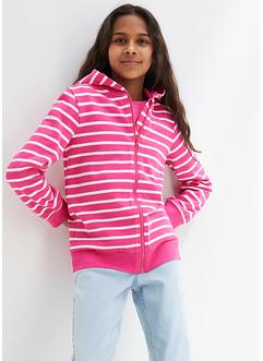 Meisjes sweatvest met capuchon en strepen, bpc bonprix collection
