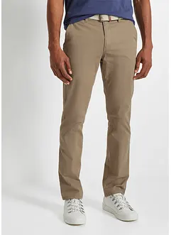 Regular fit stretch chino met comfort fit en riem, straight, bonprix