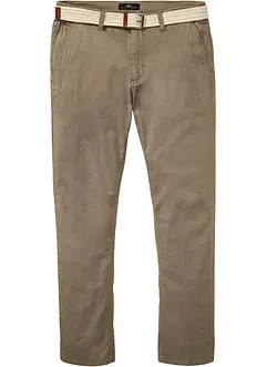 Regular fit stretch chino met comfort fit en riem, straight, bonprix