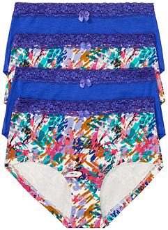 Maxi hipster met kant (set van 4) met biologisch katoen, bpc bonprix collection