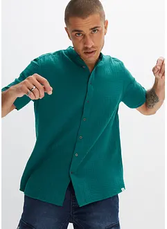 Overhemd met korte mouwen van mousseline, bonprix