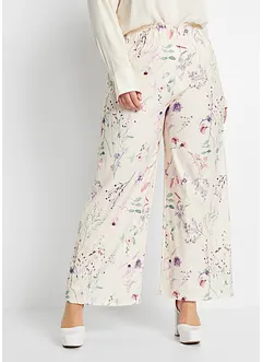 Jersey broek van crêpe met bloemenprint, bonprix