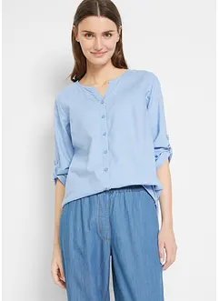 Blouse met linnen, 3/4 mouw, bonprix