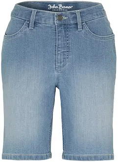 Straight jeans bermuda met mid waist, bonprix