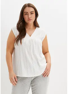 Top met broderie anglaise, bonprix