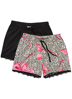Short met sierlijk kant (set van 2), bonprix