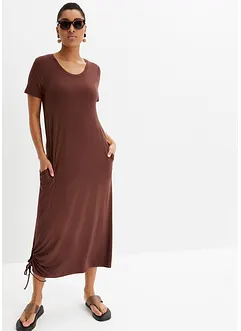 Midi shirtjurk met zakken opzij en rijgkoordjes, bonprix