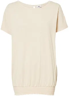 Shirt van effectgaren met gesmokte boord, bonprix
