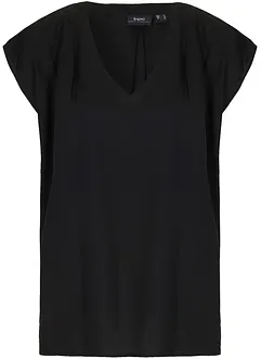 Blouse met V-hals en korte mouwen, bonprix
